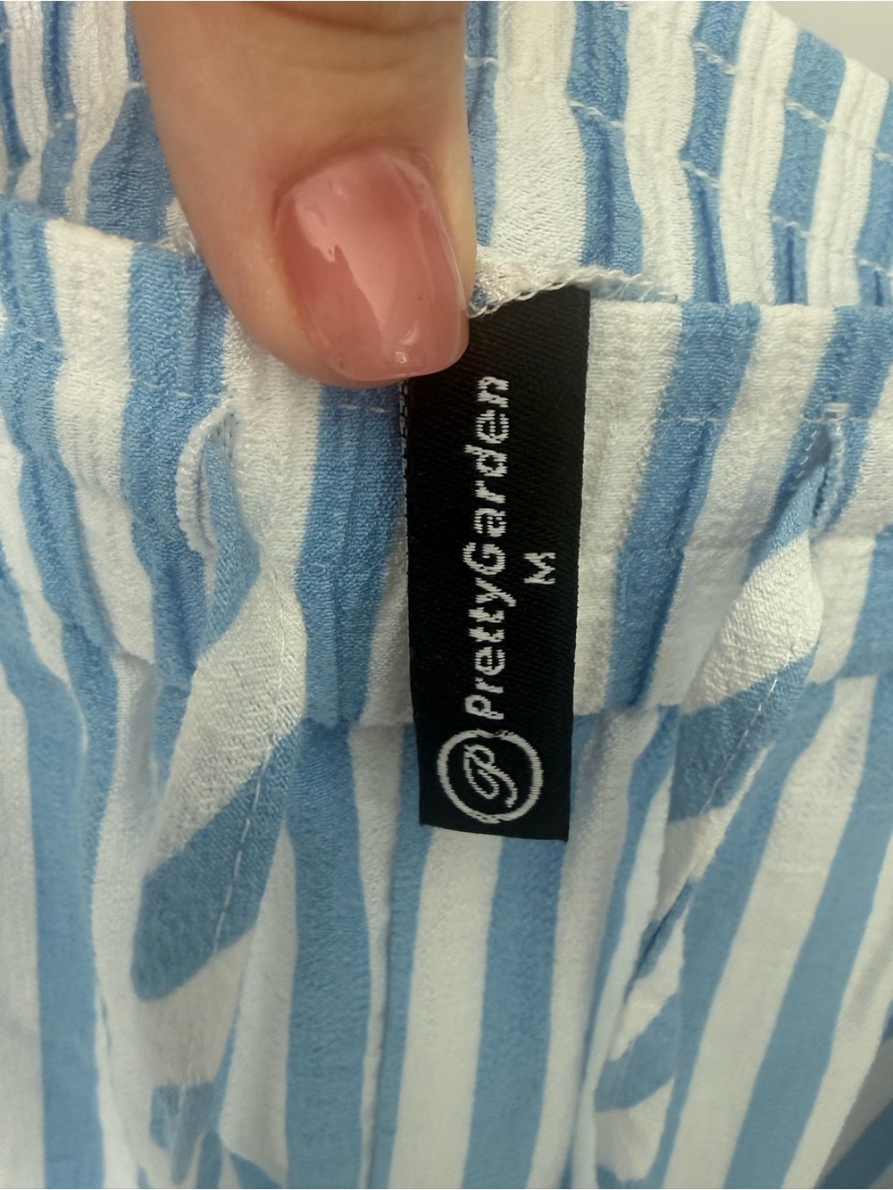 PrettyGarden Women's Wide Leg Pants in Blue & White Stripes